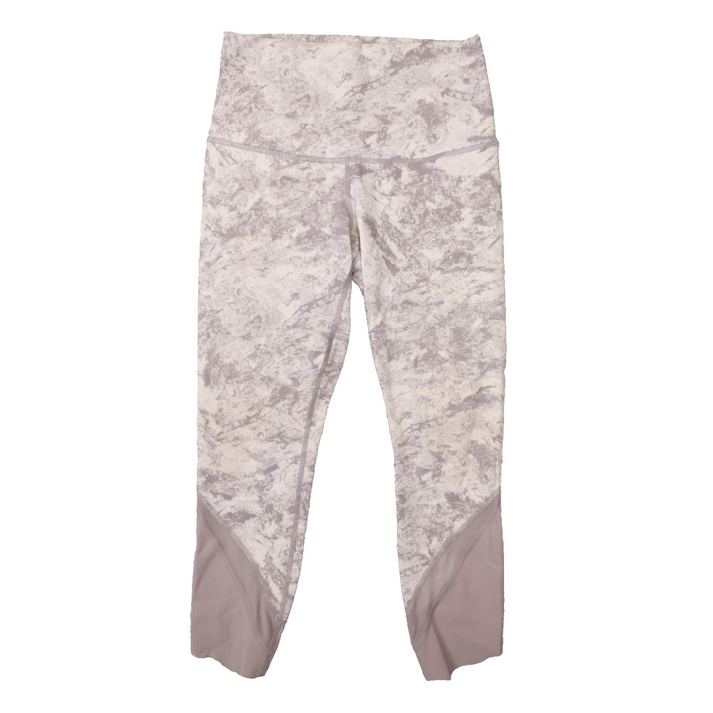 Lululemon Wunder Under Fold Down High-Rise Crop‎ Scalloped Gray Womens size 6